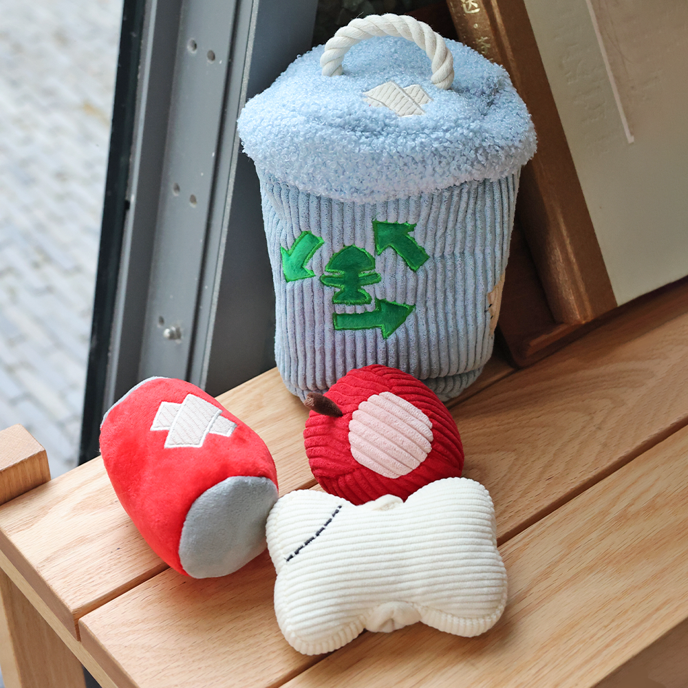 Trash Bin Dog Hide and Seek Toy