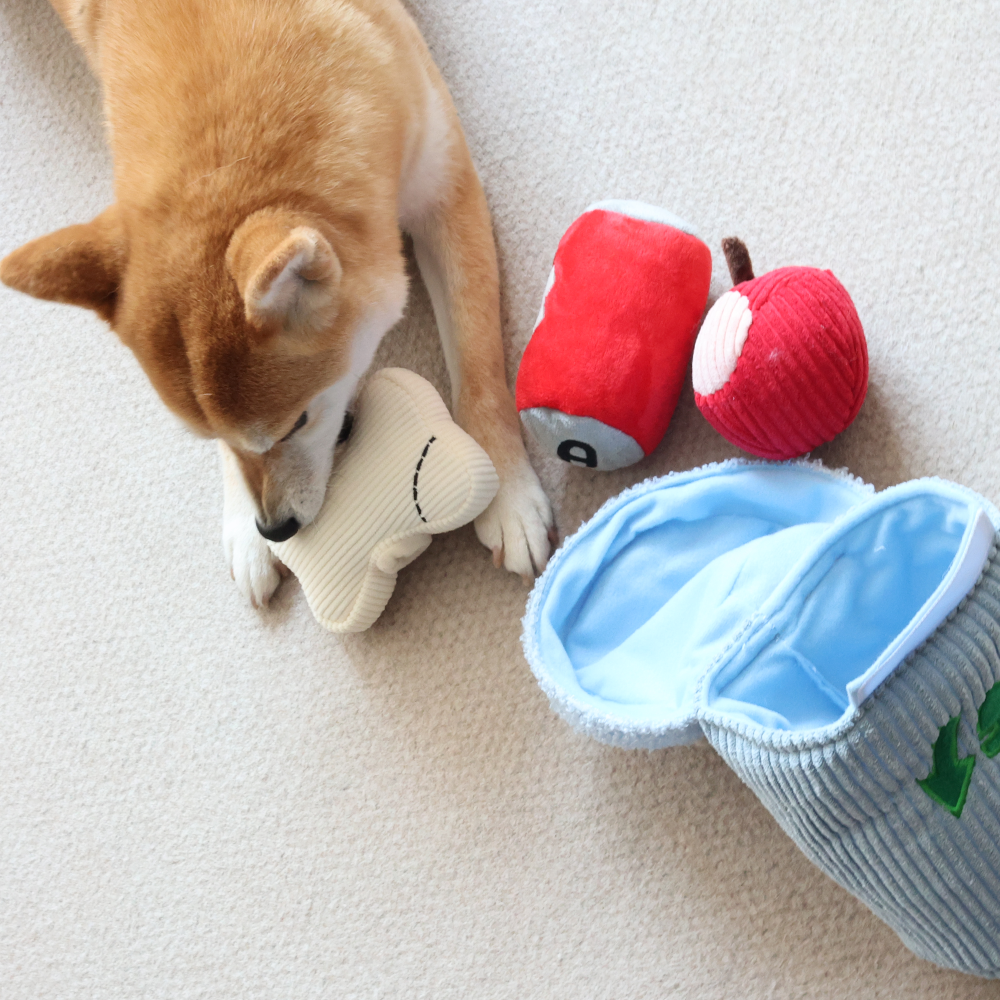Trash Bin Dog Hide and Seek Toy